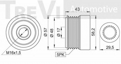 TREVI AUTOMOTIVE ap1125 -  Механизм свободного хода генератора